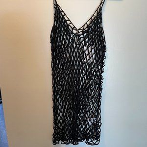 Fishnet crochet mini dress